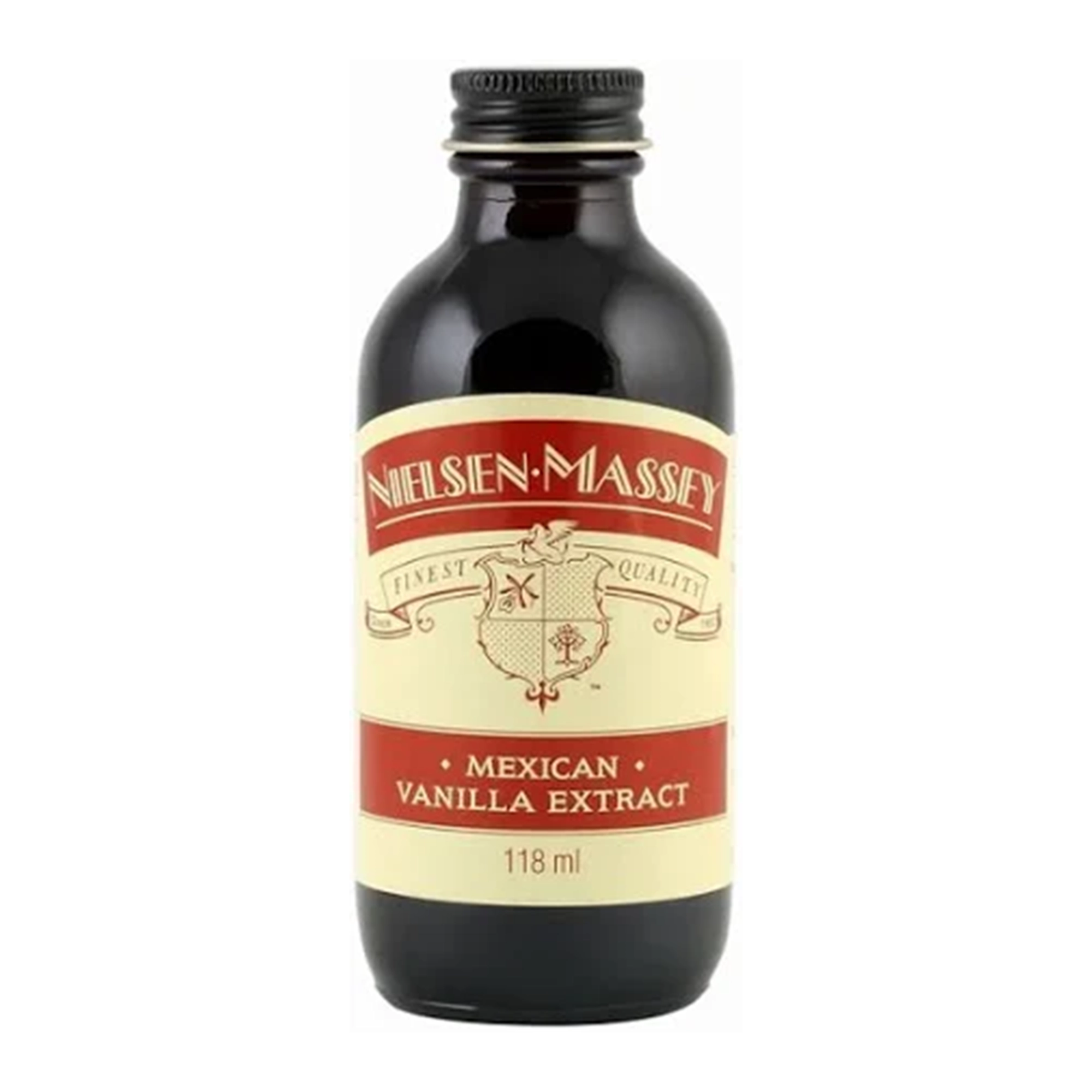 Flesje Mexicaanse vanille extract met etiket, perfecte keuze voor een rijke en authentieke vanille aroma.