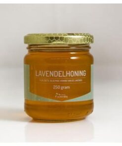 Pot lavendelhoning van 250 gram van Imkerij de Werkbij.