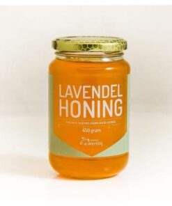 Pot lavendelhoning van 450 gram van Imkerij de Werkbij.